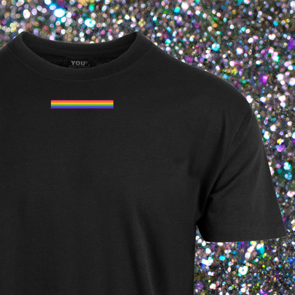 T-Shirt Retro Regnbuelinje