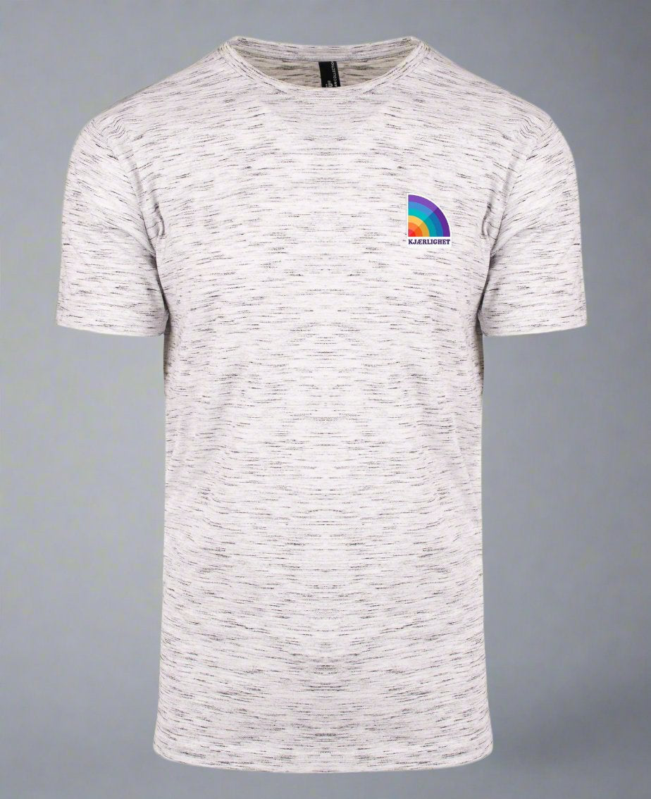 Trendy pride t-shirt med pride symbol og ordet kjærlighet