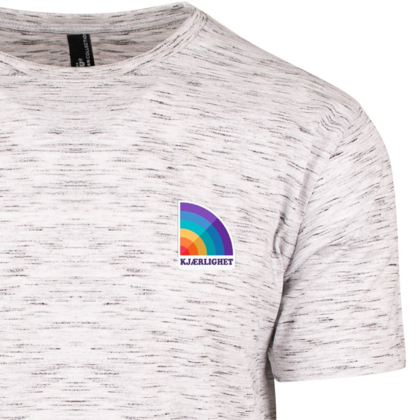 Trendy T-shirt med pride motiv med regnbue og kjærlighet