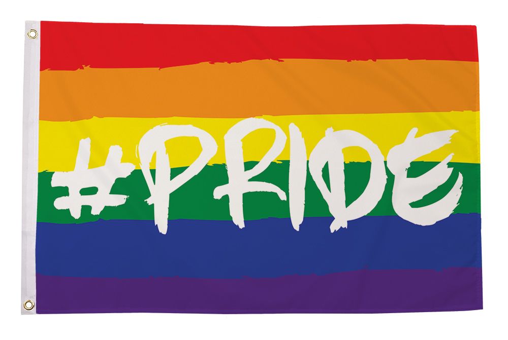 Hashtag Pride Regnbue flagg 90x150 cm