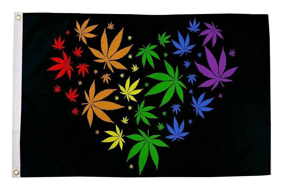 Marijuana Love Flagg 90x150 cm