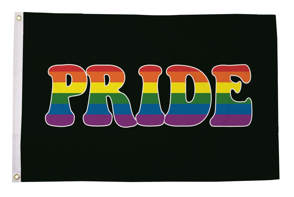 Pride (Black Background) Flagg 90x150 cm