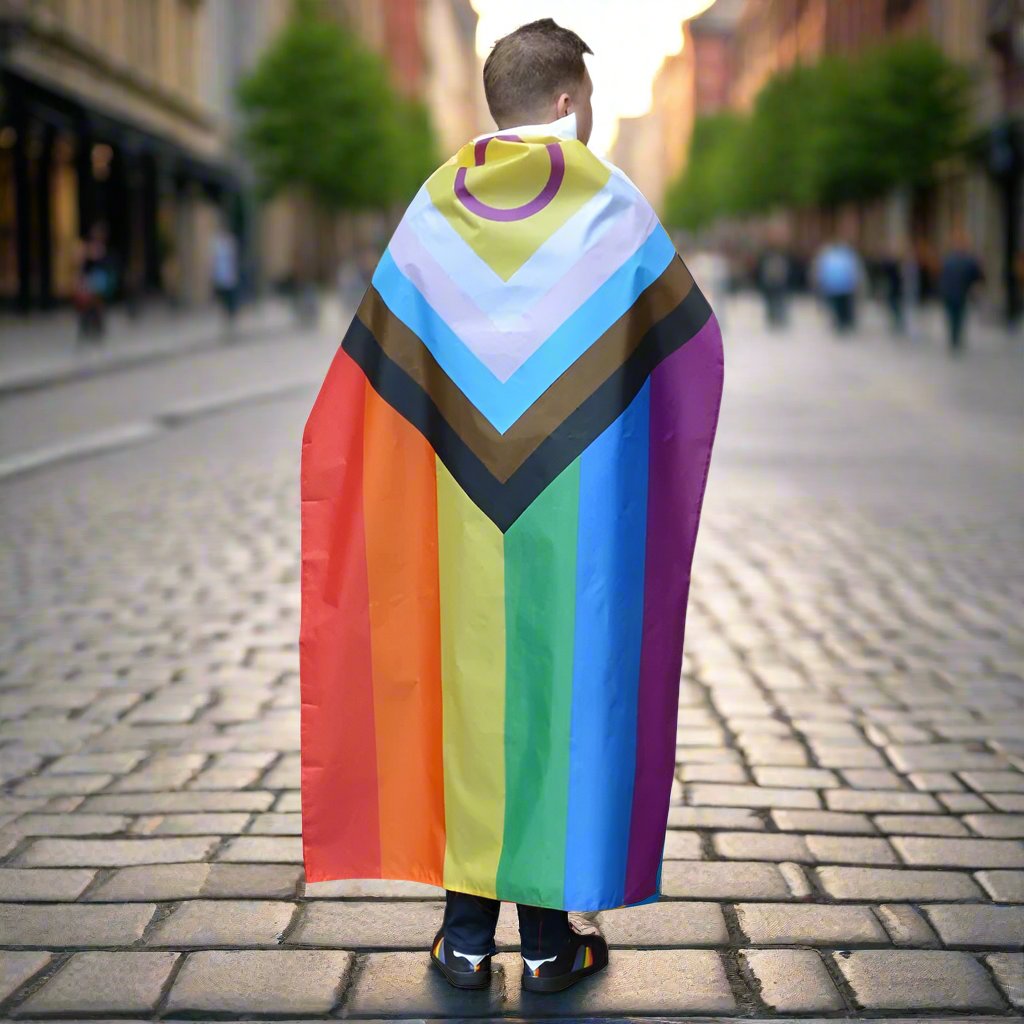 Regnbueshop - Inter Progress Pride Flagg Xl - Interseksuell