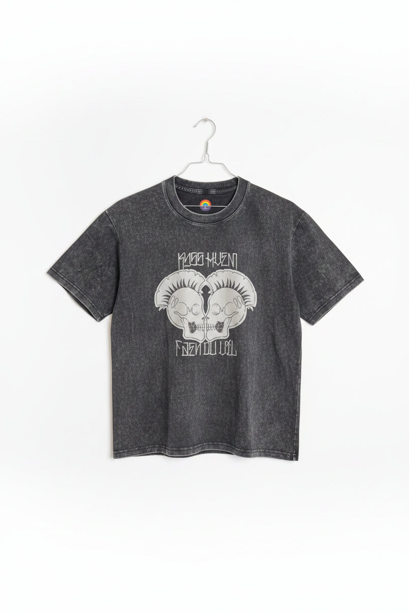 Unisex Vintage Wash T-skjorte Kyss
