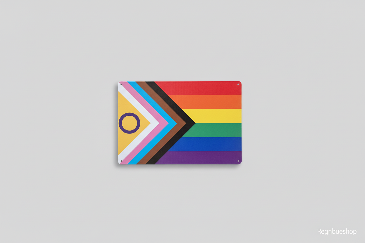 Metallskilt – Intersex Progress Pride