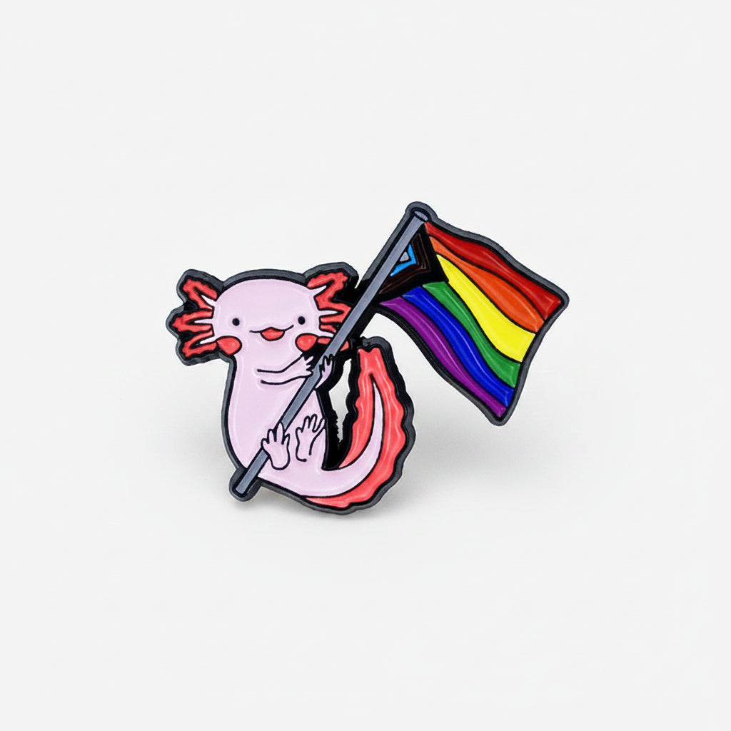 Pink Salamander Pride Pin