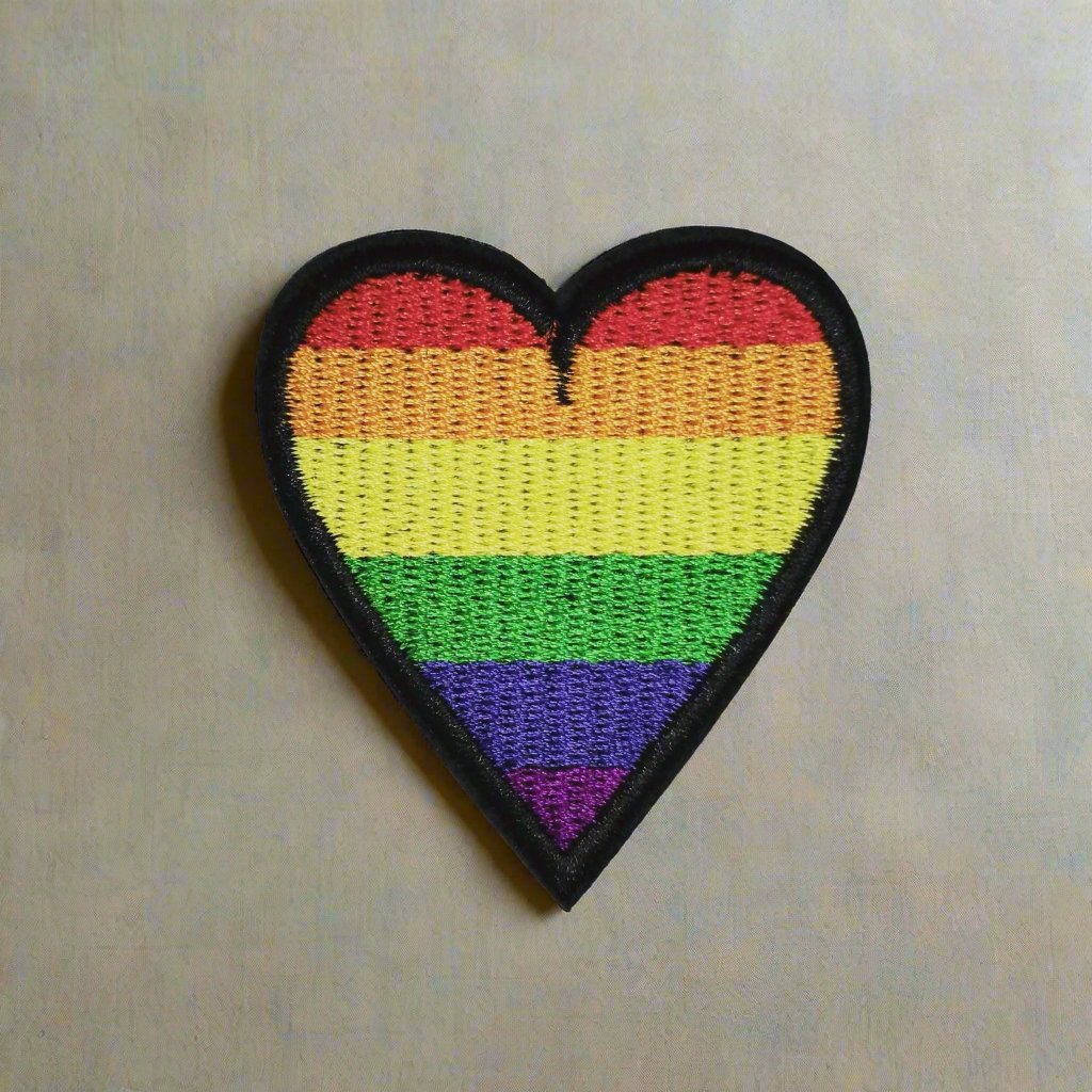 Regnbueshop - Hjerte 1 - Strykelapp