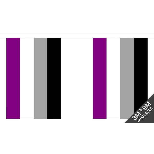 Regnbueshop - Aseksuel Bunting Flagg 3 m - Flagg