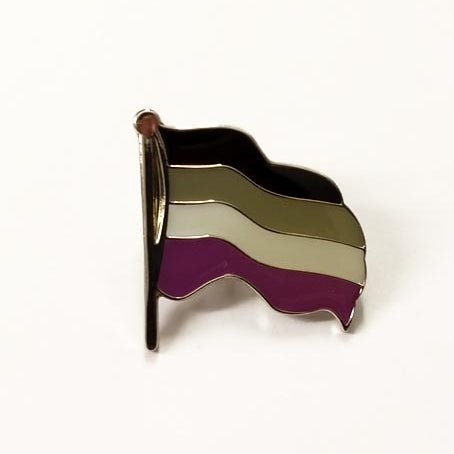 Regnbueshop - Aseksuell flagg metallpin - Pin