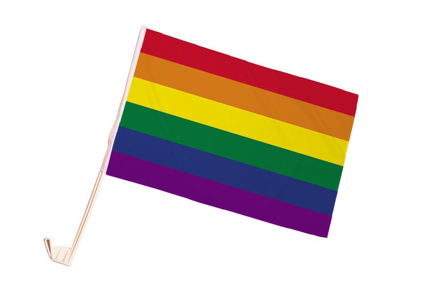 Regnbueshop - Bil - flagg Regnbue 30x45 cm - Flagg