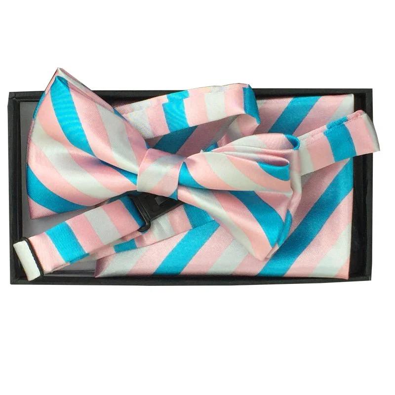 Regnbueshop - Bow - Tie Med Firkantet Pocket Square Trans - Accessories