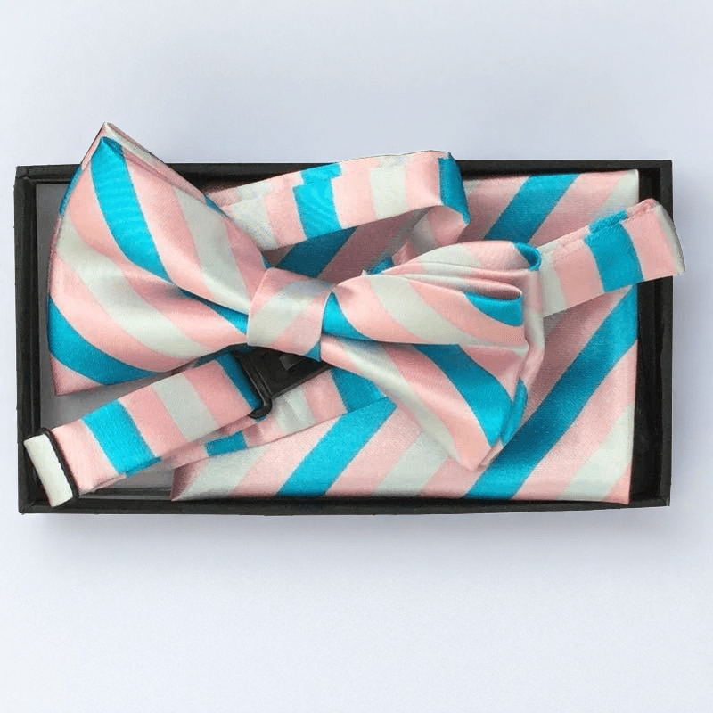 Regnbueshop - Bow - Tie Med Firkantet Pocket Square Trans - Accessories