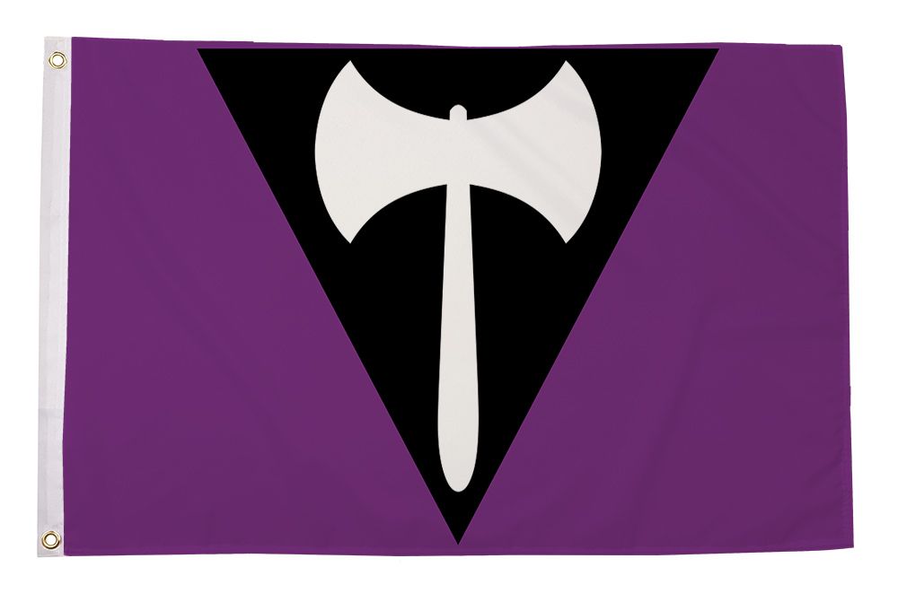 Regnbueshop - Lesbian Pride (Labrys) flagg 90x150 cm - Flagg