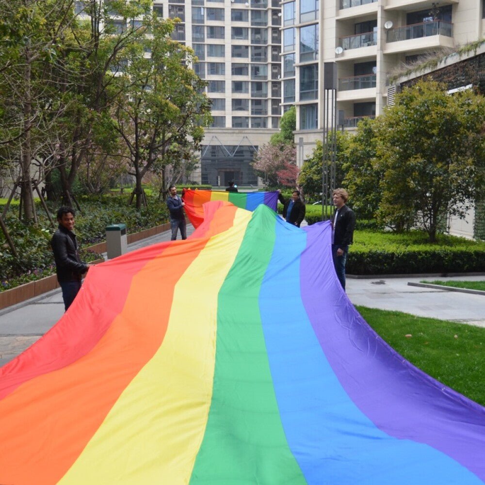 Regnbueshop - Paradeflagg Pride 3x10 M - Flagg