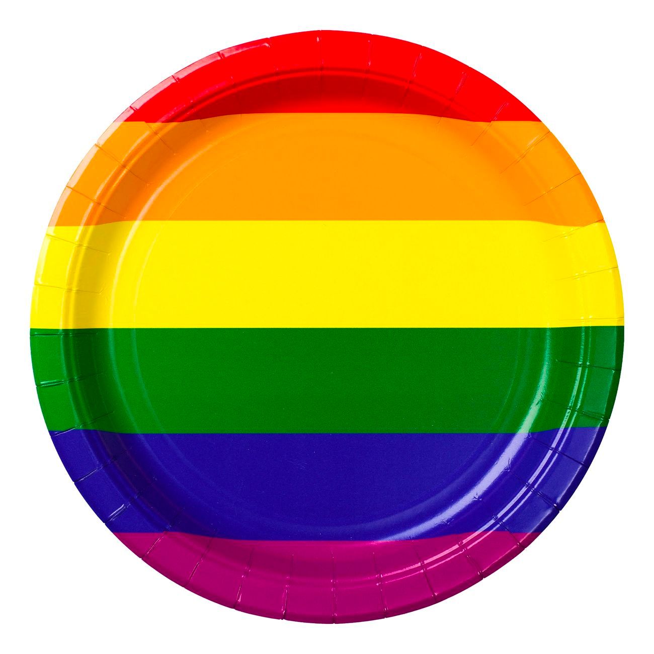 Regnbueshop - Pride Papir tallerken 23 cm - Regnbue