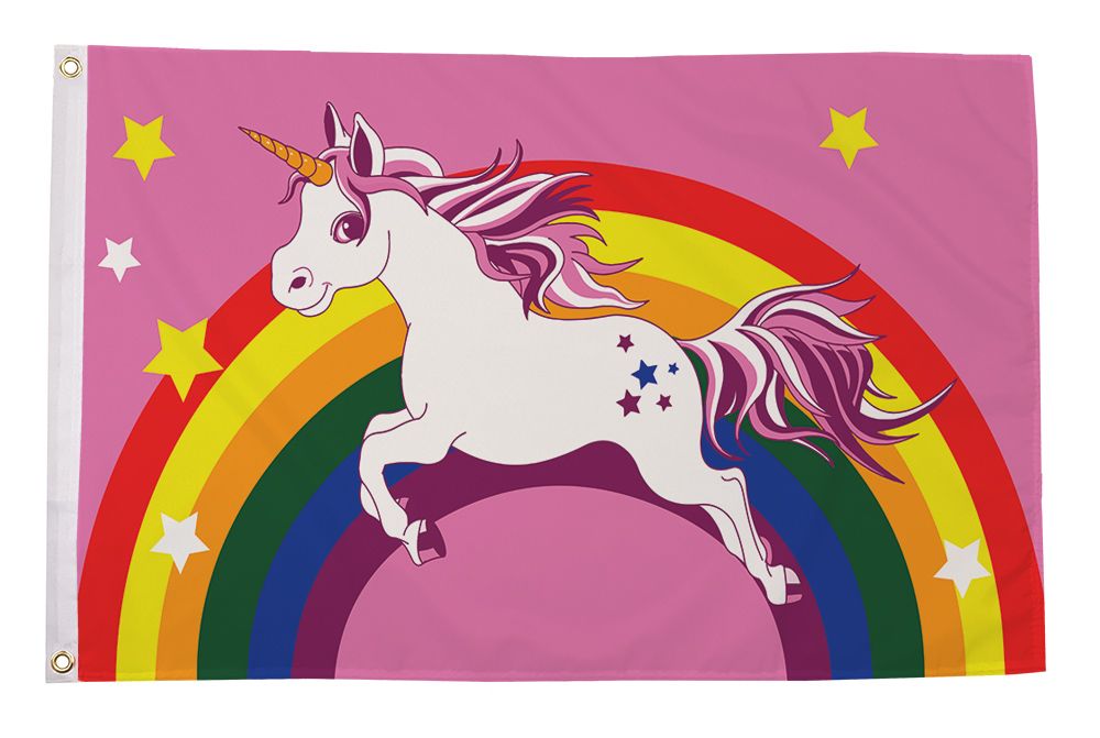 Unicorn Rainbow Pride Flagg 90x150 cm
