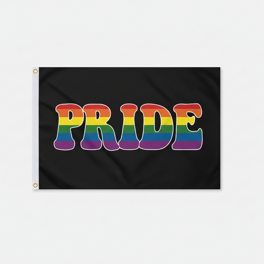 Pride (Black Background) Flagg 90x150 cm