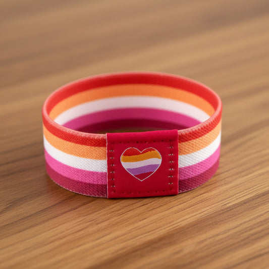 Elastisk Lesbisk Pride Hjerte Armbånd