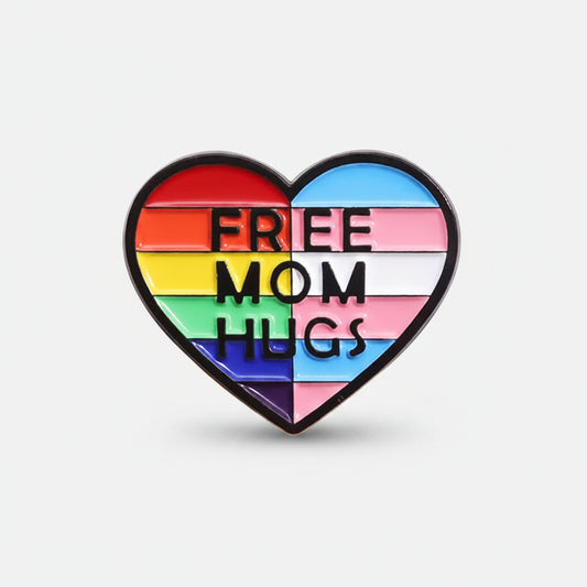 Free Mom Hugs Trans & Regnbue Pride pin