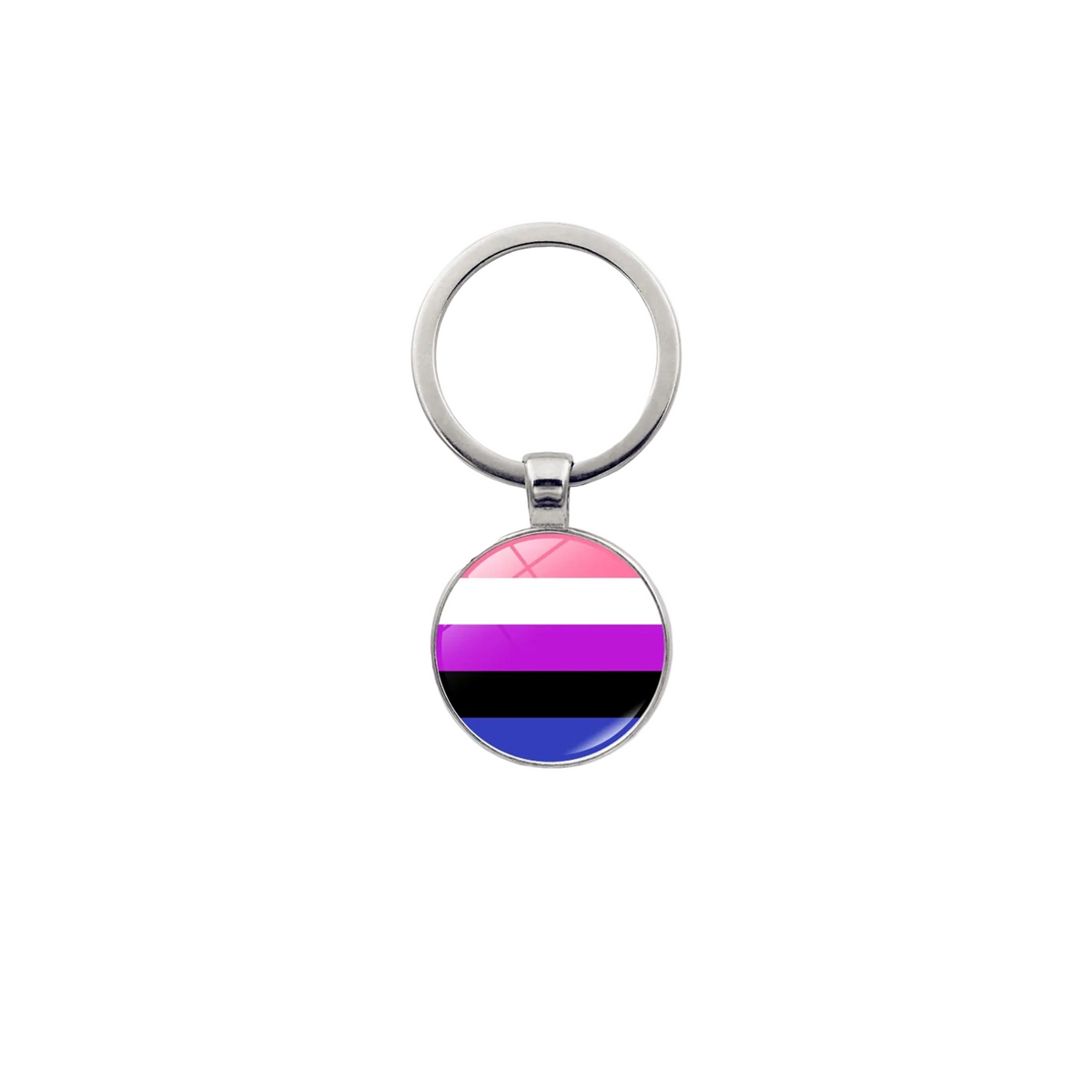 Genderfluid  Pride Nøkkelring I Metall