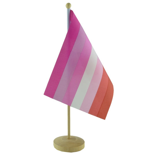 Lesbisk Pride Bordflagg med sokkel i tre