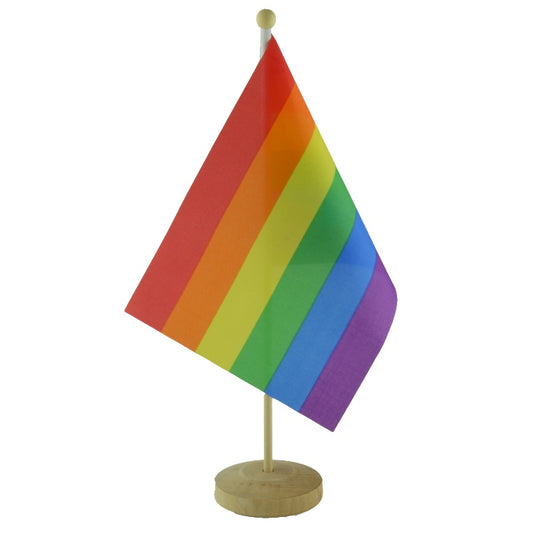 Pride Bordflagg med sokkel i tre