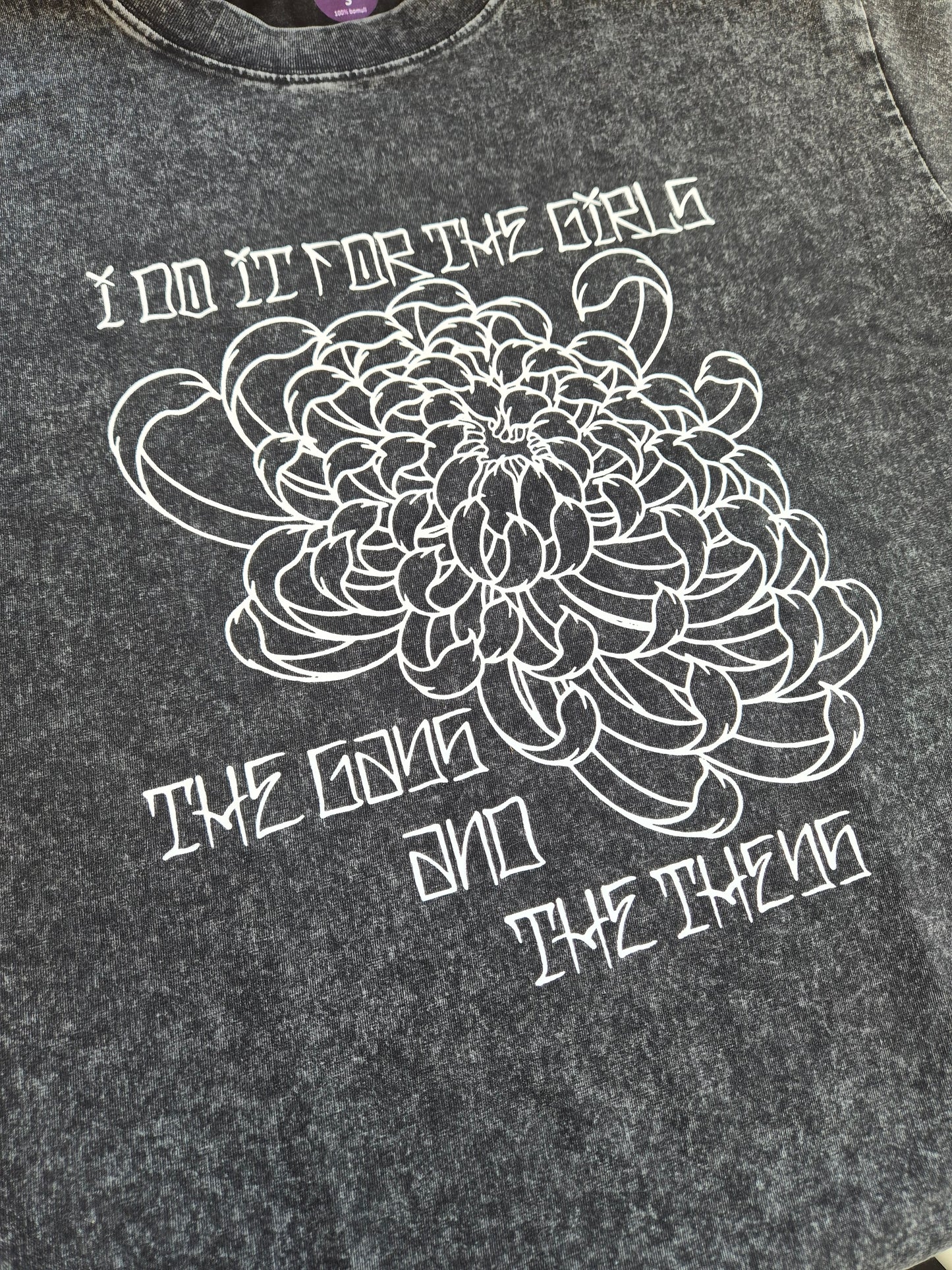 Unisex Vintage Wash T-skjorte blomst