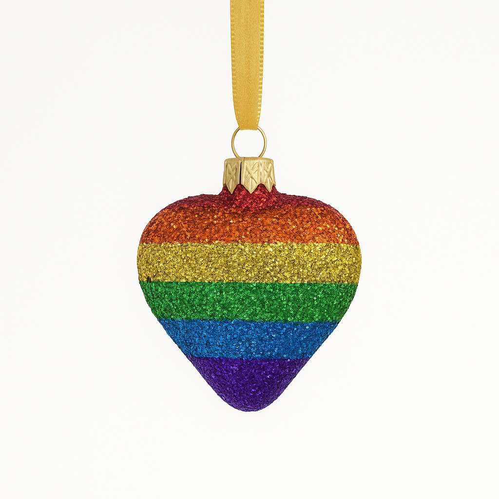 JULETREKULE HJERTE PRIDE pridebutikken regnbueshop skeiv pride juepynt