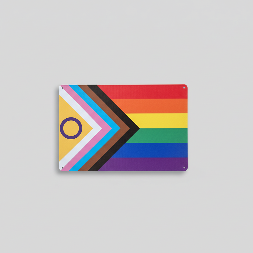 Metallskilt – Intersex Progress Pride