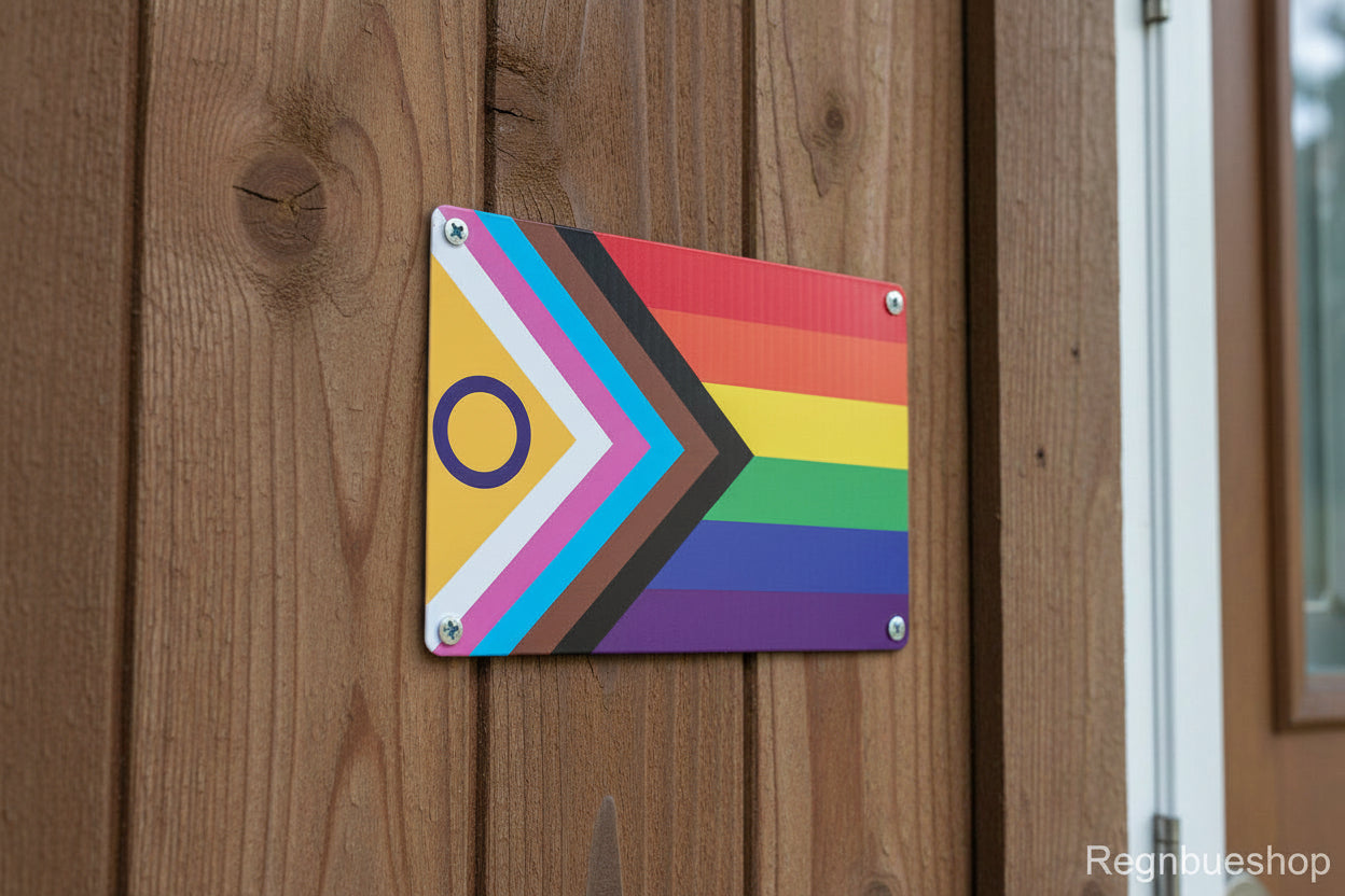 Metallskilt – Intersex Progress Pride