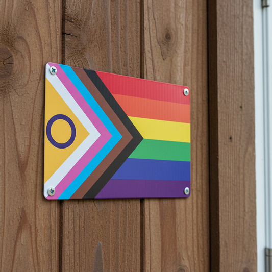 Metallskilt – Intersex Progress Pride