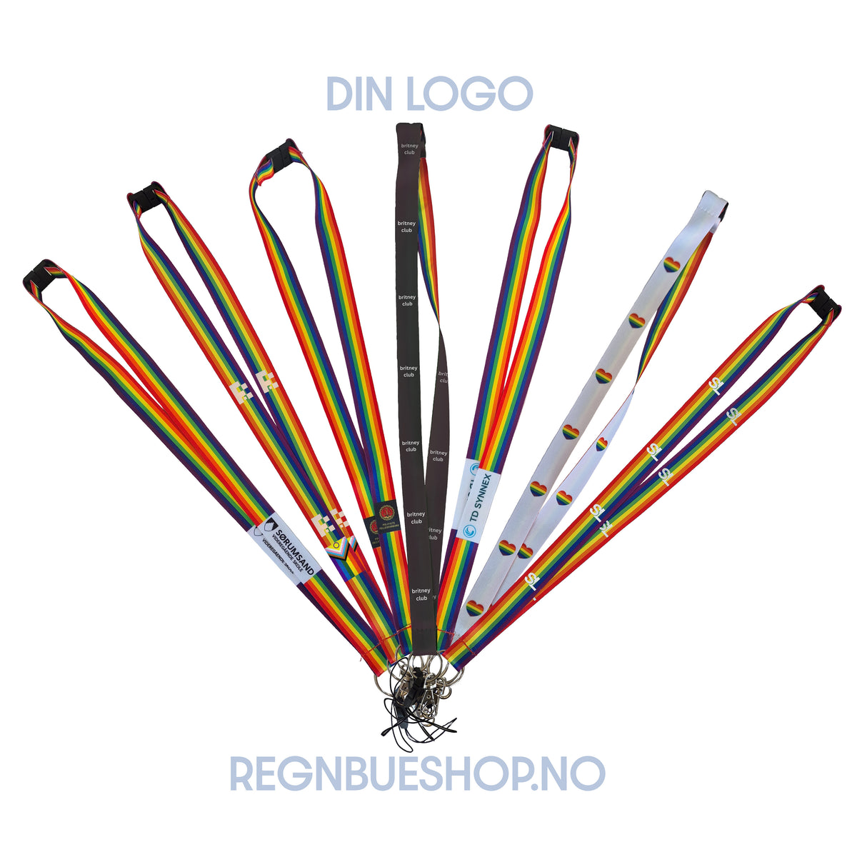 Nøkkelbånd med din logo - Pridebutikken Regnbueshop