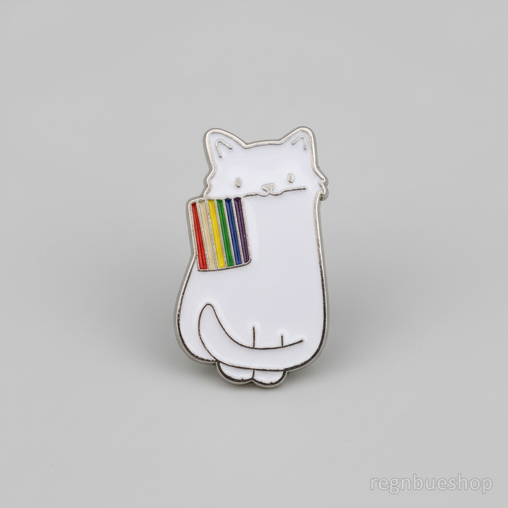 Pride Katt Pin Hvit