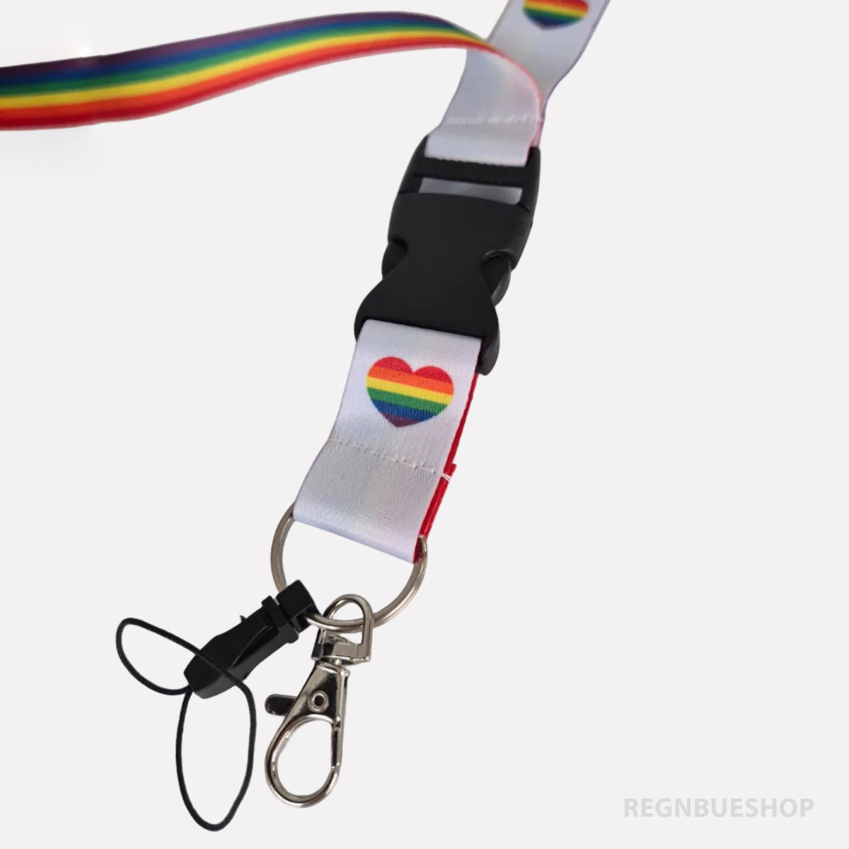 Pride Regnbueglimt Nøkkelbånd med Spenne