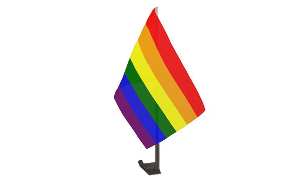 Regnbueshop - Bilflagg Regnbue 25x40 cm - Flagg Pride