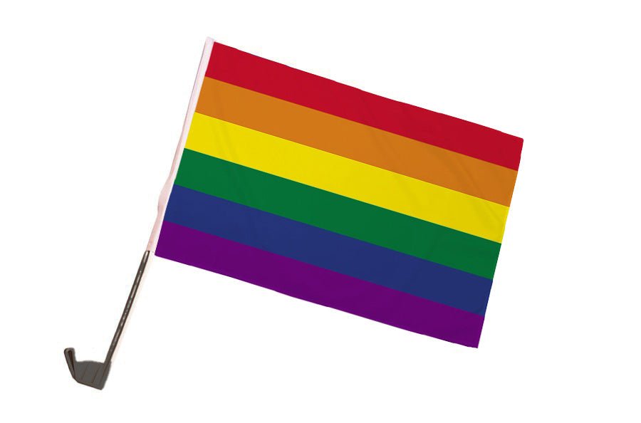 Regnbueshop - Bilflagg Regnbue 25x40 cm - Flagg Pride
