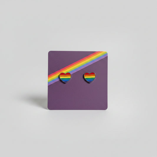 Pride Øredobb Hjerte 2 pk Regnbue Pridebutikken Regnbueshop