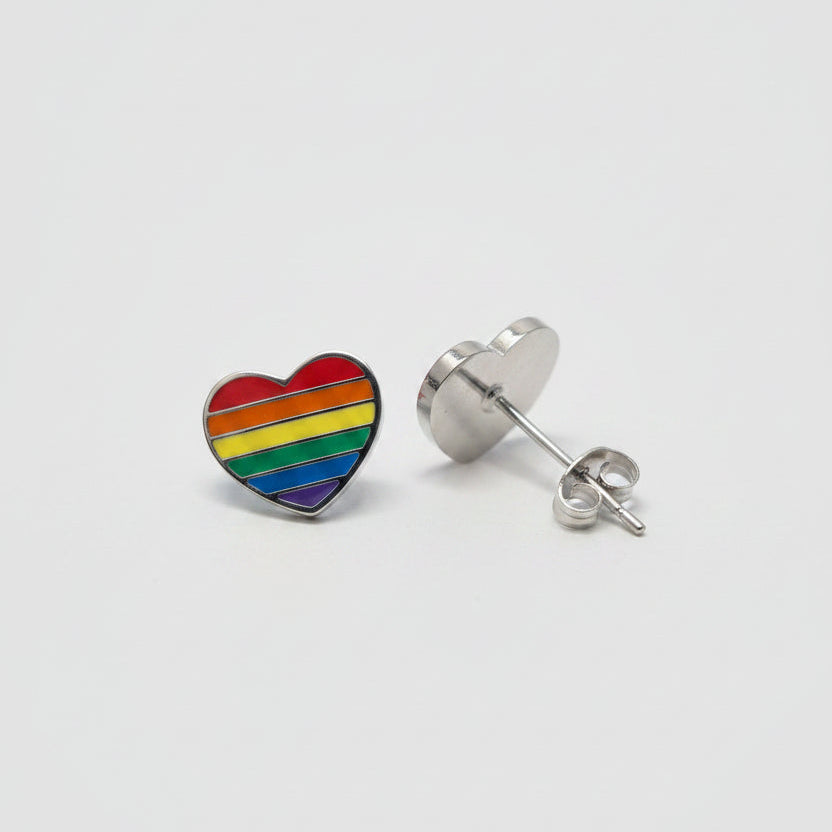 Pride Øredobb Hjerte 2 pk pridebutikken regnbueshop