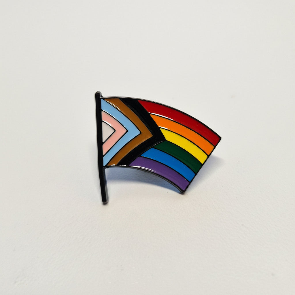 Progressive Cartoon pride pin