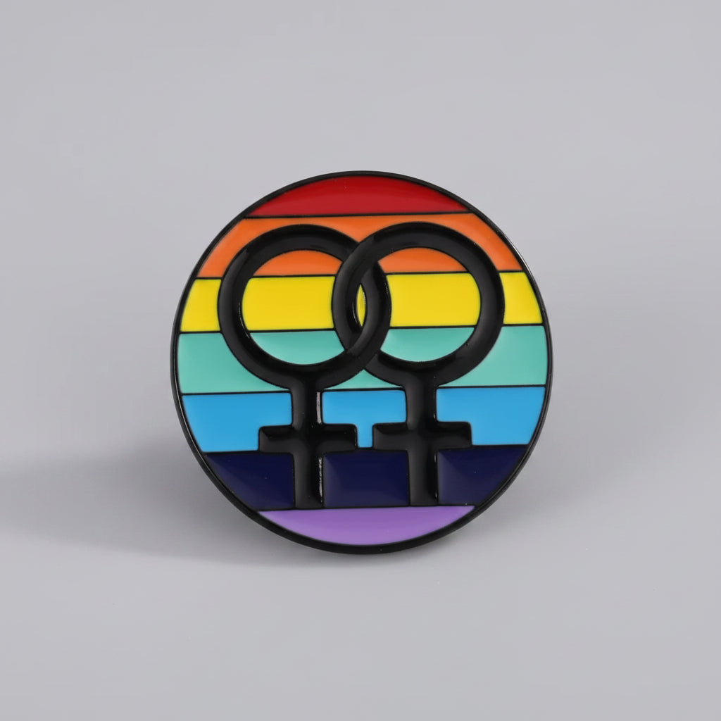 Regnbuesymbol kvinne-kvinne Pride Pin