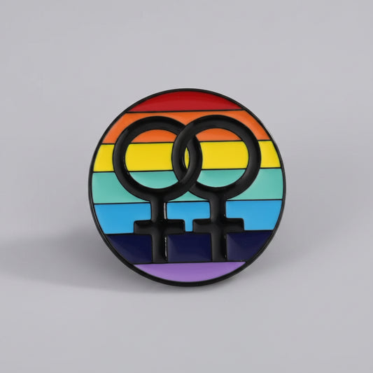 Regnbuesymbol kvinne-kvinne Pride Pin