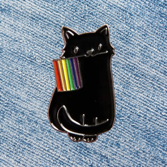 Sort katt Pin