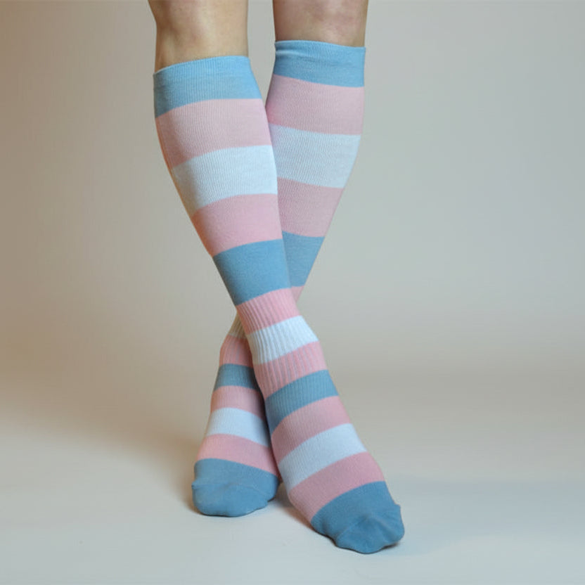 Trans Pride kompresjonsstrømper
