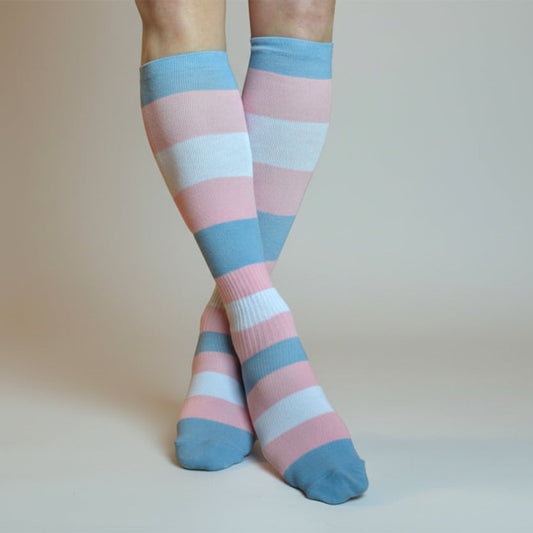 Trans Pride kompresjonsstrømper