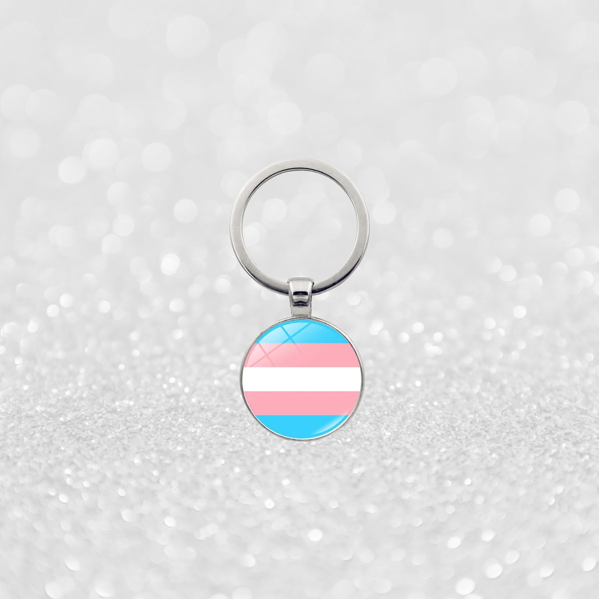 Trans Pride Nøkkelring I Metall
