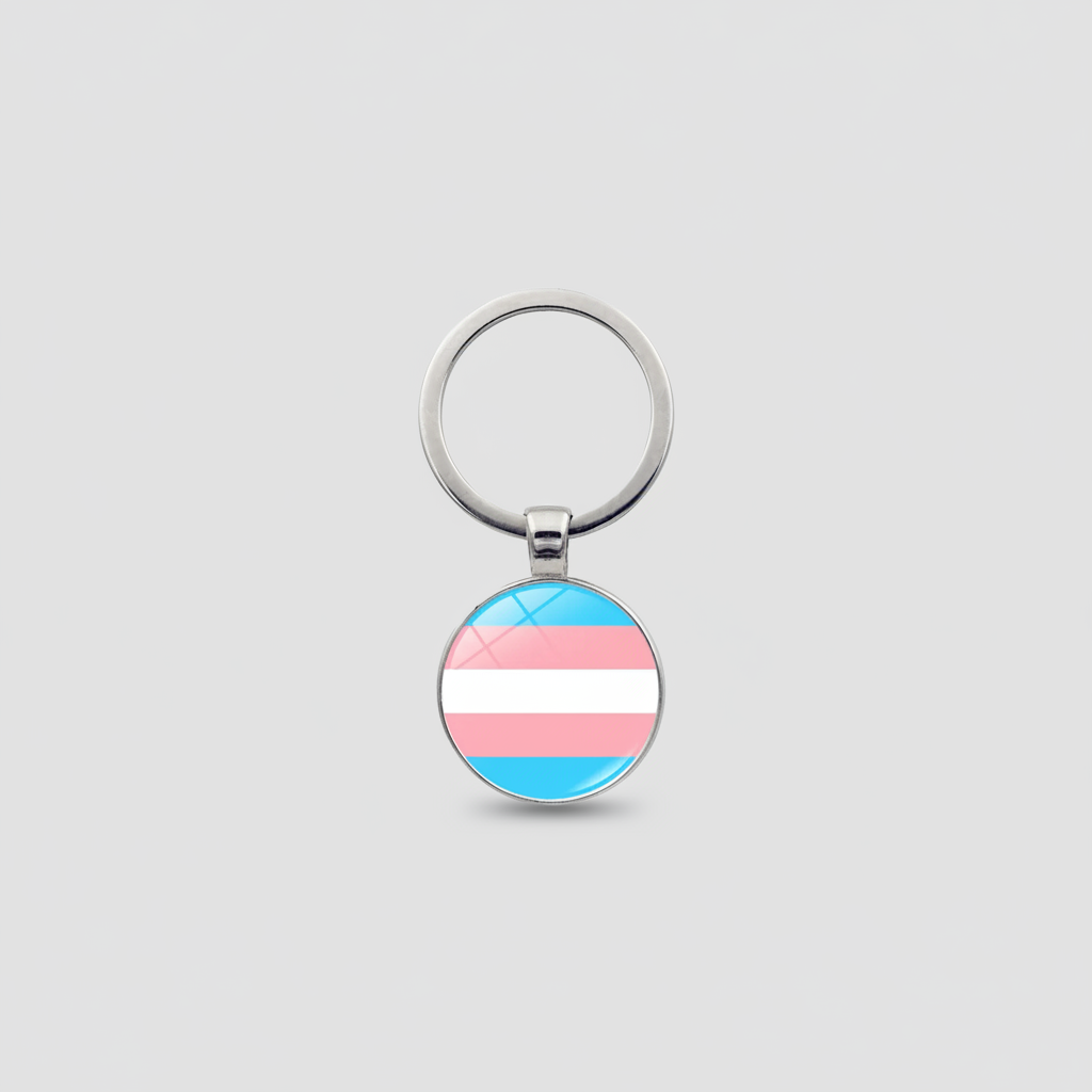 Trans Pride Nøkkelring I Metall