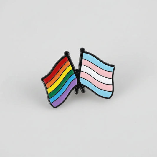 Trans og Regnbueflagg Pride Pin