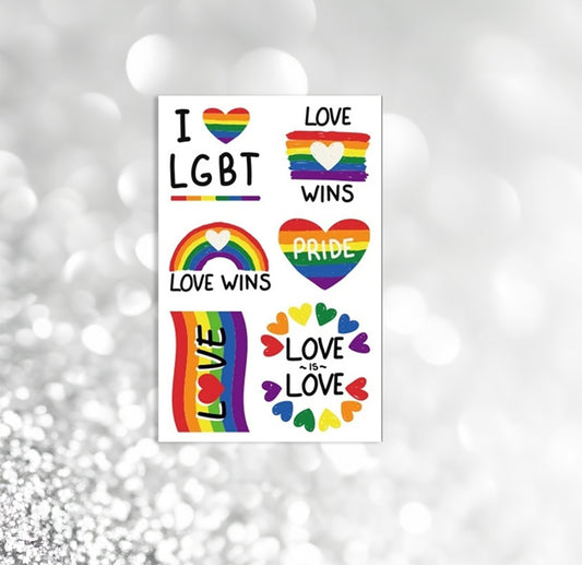 Pride Temporary Tattoo 6 Stk