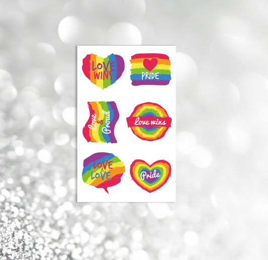 Pride Temporary Tattoo 6 Stk