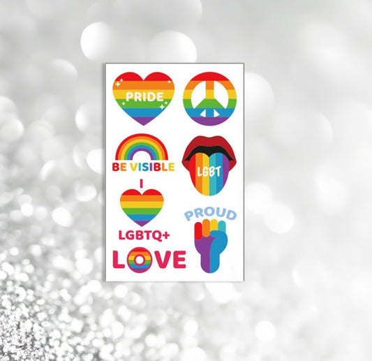 Pride Temporary Tattoo 6 Stk